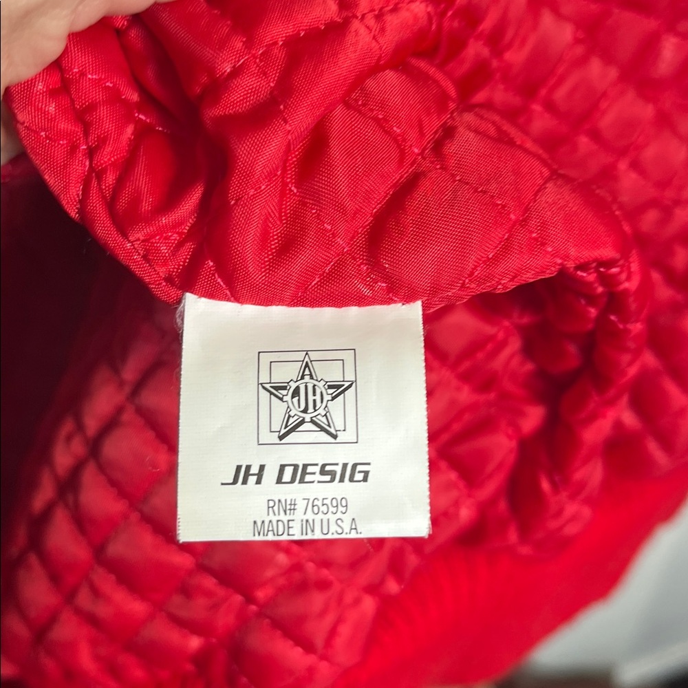 MLB Chicago Cubs JH Design Wool Blend USA Jacket With Embroided Logos Blue - Picture 11 of 14